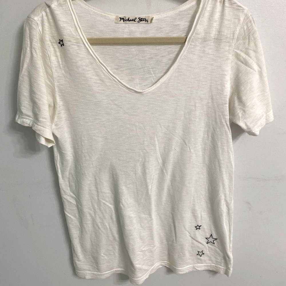 Michael Stars OS white shirt with stars